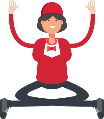 Garson Karakteri Oturan Çizim