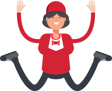 Garson Karakteri Zıplayan Clipart