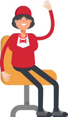 Garson Karakteri Sandalyede Oturuyor