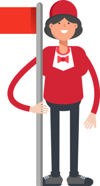 Garson Karakteri Bayrak Direğini Tutuyor