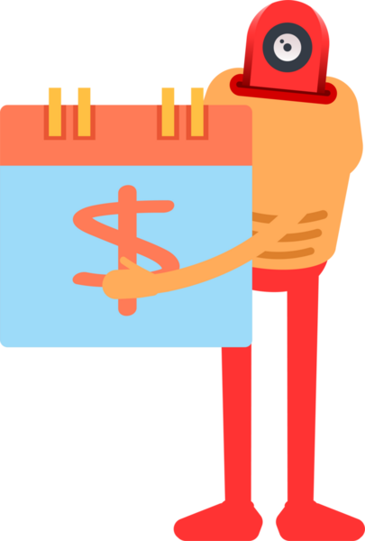 Çizgi Robot İnsansı Karakter Clipart