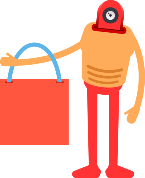 Çizgi Robot İnsansı Karakter Clipart