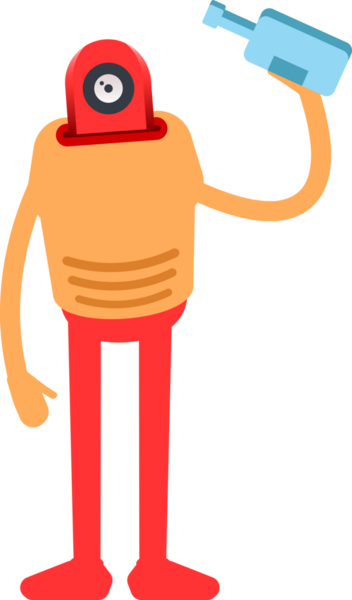 Çizgi Robot İnsansı Karakter Clipart