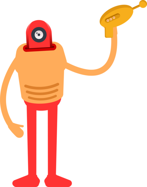 Çizgi Robot İnsansı Karakter Clipart