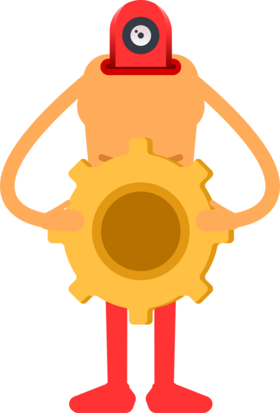 Çizgi Robot İnsansı Karakter Clipart