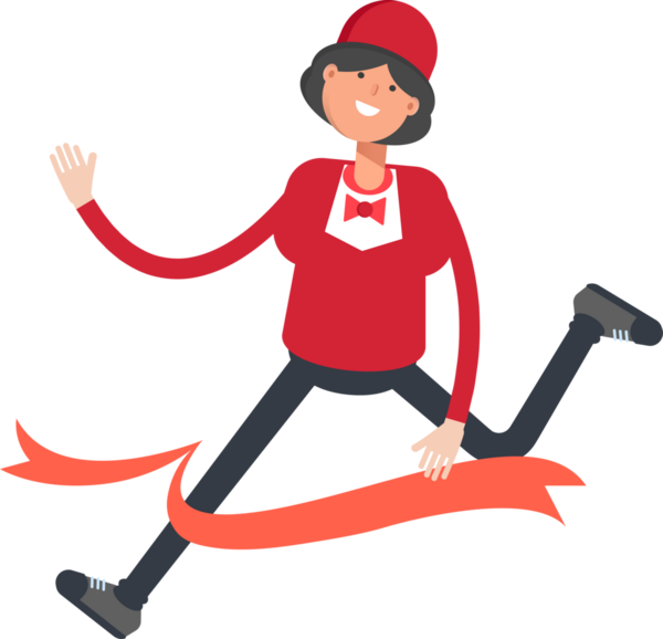 Bitiş çizgisinde Çalışan Garson Karakteri