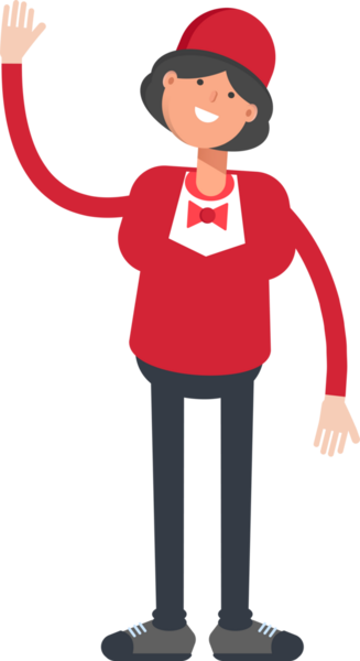 Garson Karakteri Selamlama Clipart