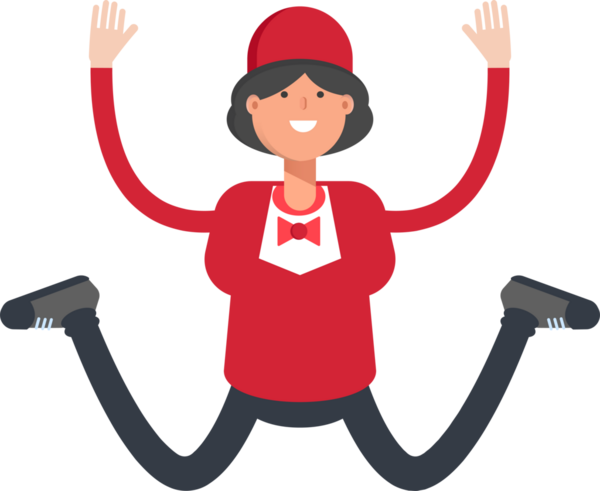 Garson Karakteri Zıplayan Clipart