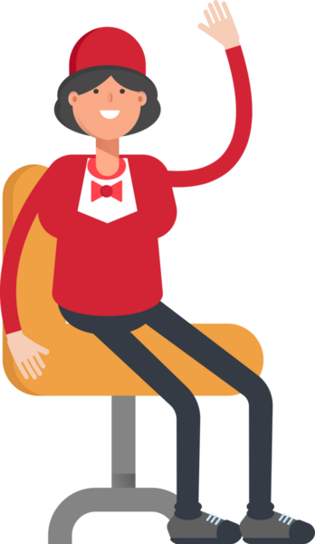 Garson Karakteri Sandalyede Oturuyor