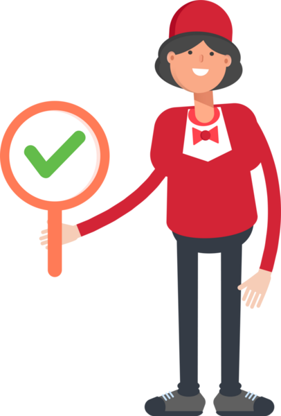 Garson Karakteri Deneme İşareti Gösteriliyor