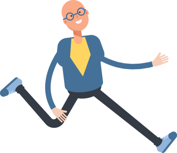 Mavi Takım Elbiseli Kel Adam Karakteri