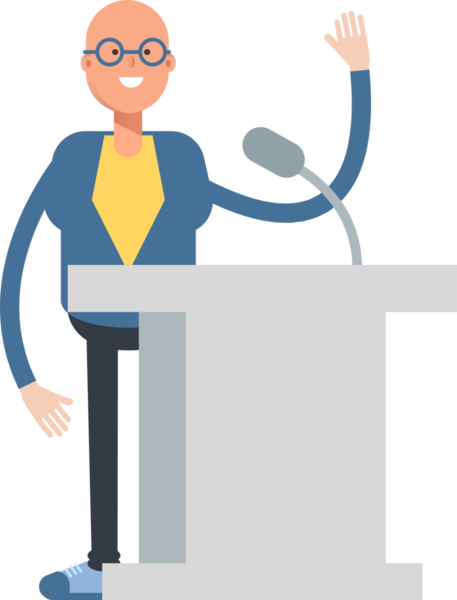 Mavi Takım Elbiseli Kel Adam Karakteri