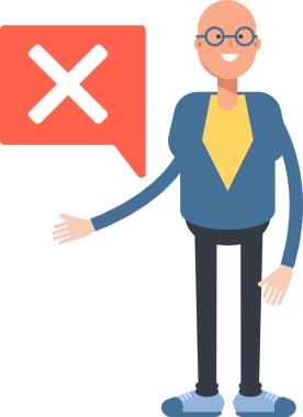 Mavi Takım Elbiseli Kel Adam Karakteri