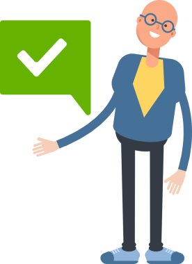 Mavi Takım Elbiseli Kel Adam Karakteri