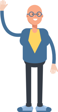 Mavi Takım Elbiseli Kel Adam Karakteri