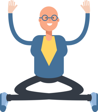 Mavi Takım Elbiseli Kel Adam Karakteri