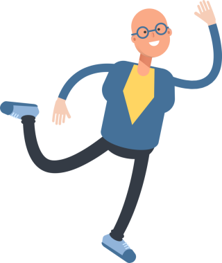 Mavi Takım Elbiseli Kel Adam Karakteri