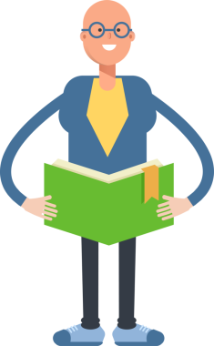 Mavi Takım Elbiseli Kel Adam Karakteri