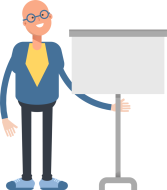 Mavi Takım Elbiseli Kel Adam Karakteri