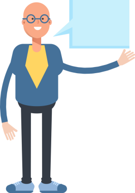 Mavi Takım Elbiseli Kel Adam Karakteri