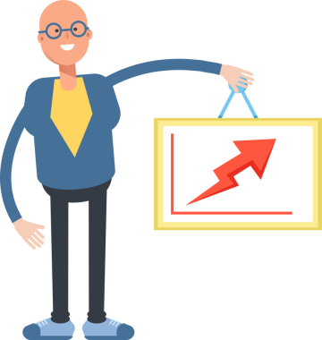 Mavi Takım Elbiseli Kel Adam Karakteri