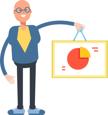 Mavi Takım Elbiseli Kel Adam Karakteri