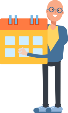 Mavi Takım Elbiseli Kel Adam Karakteri