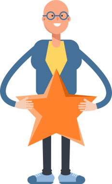 Mavi Takım Elbiseli Kel Adam Karakteri