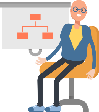 Mavi Takım Elbiseli Kel Adam Karakteri