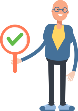 Mavi Takım Elbiseli Kel Adam Karakteri