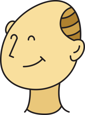 Kel Adam Karakter Simgesi Clipart