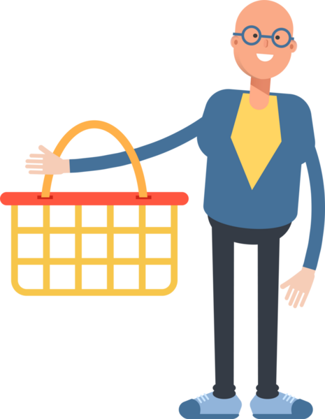 Mavi Takım Elbiseli Kel Adam Karakteri