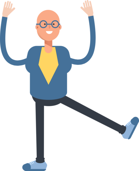 Mavi Takım Elbiseli Kel Adam Karakteri