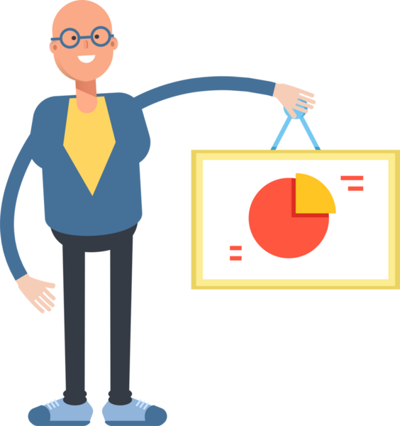 Mavi Takım Elbiseli Kel Adam Karakteri