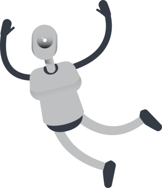 İnsansı Robot Karakteri Rahatlıyor ve Zıplıyor