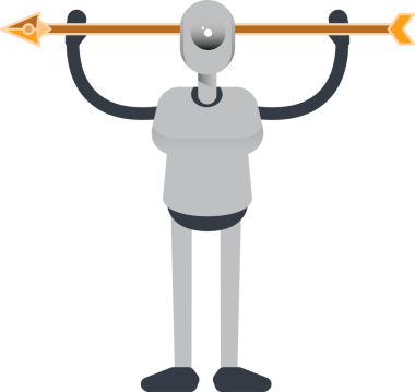 İnsanımsı Robot Karakteri Oku İllüstrasyonu