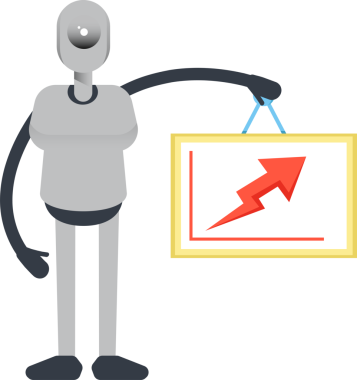 İnsanımsı Robot Karakter Tutucu Ok Çizelgesi