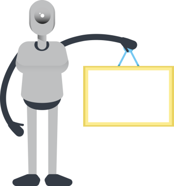 İnsansı Robot Karakteri Boş İmza Tutuyor