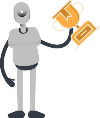 İnsansı Robot Karakteri Bekleme Kupası