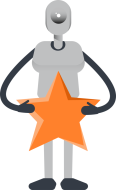 İnsansı Robot Karakteri Tutucu Yıldız