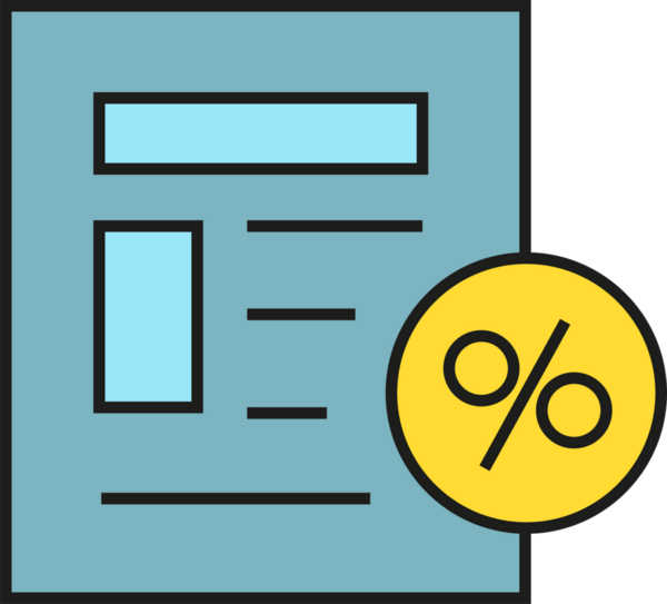 Belge ve Yüzde Simgesi Clipart