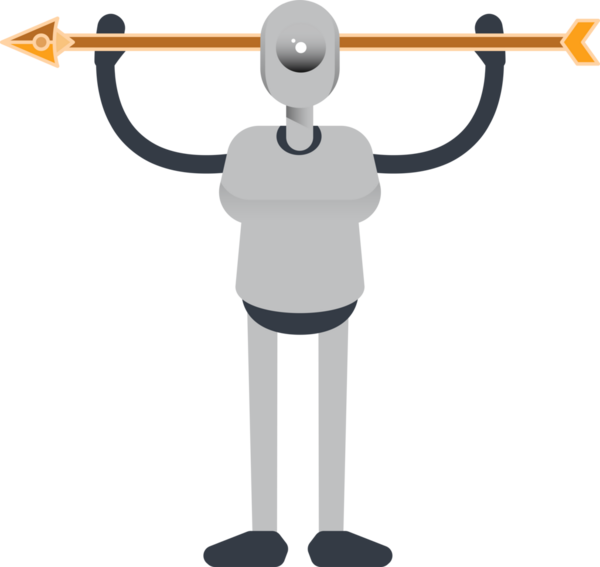 İnsanımsı Robot Karakteri Oku İllüstrasyonu