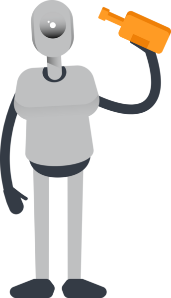 İnsansı Robot Karakteri İçen Bira