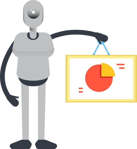 İnsanımsı Robot Karakteri Pasta Çizelgesi İmzalama