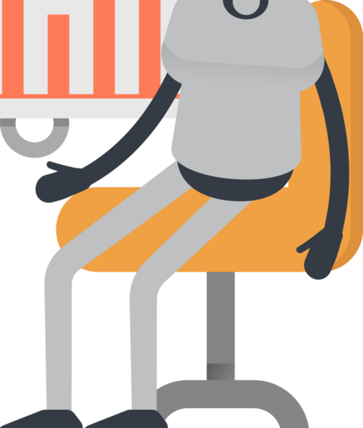 İnsansı Robot Karakteri Sunar Çubuk Çizelgesi