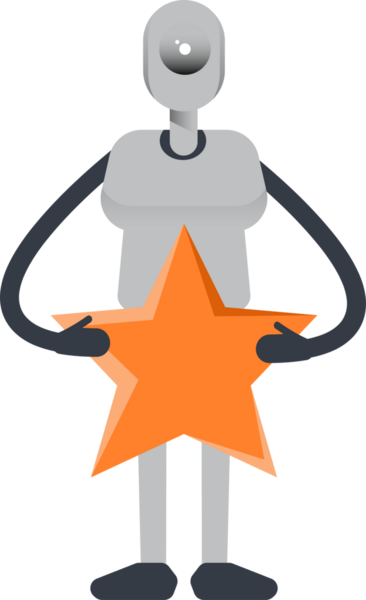 İnsansı Robot Karakteri Tutucu Yıldız