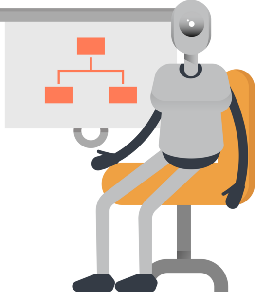 İnsansı Robot Karakteri Organizasyon Çizelgesini Sunar