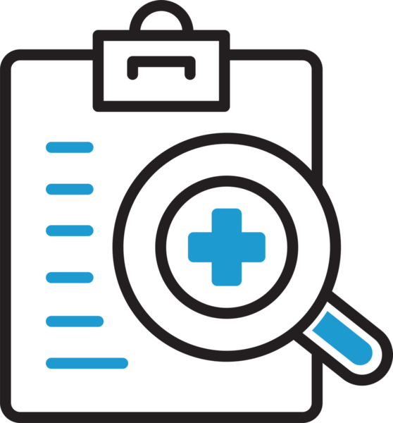 Tıbbi Kayıt Panosu ve Büyüteç Simgesi