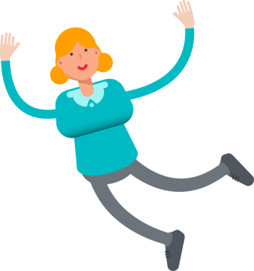 Kız Karakteri Rahatlıyor ve Zıplıyor