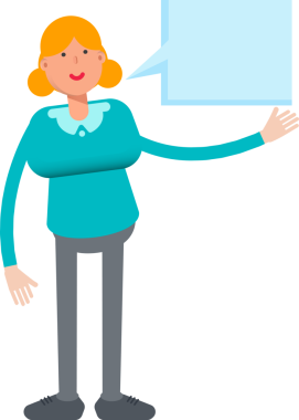 Kız Karakteri ve Konuşma Baloncuğu